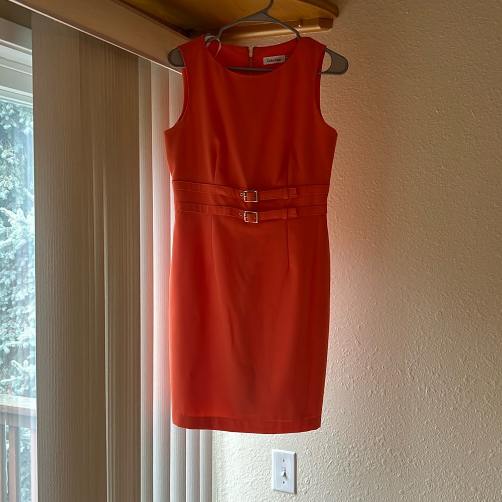 Orange/coral Calvin Klein dress